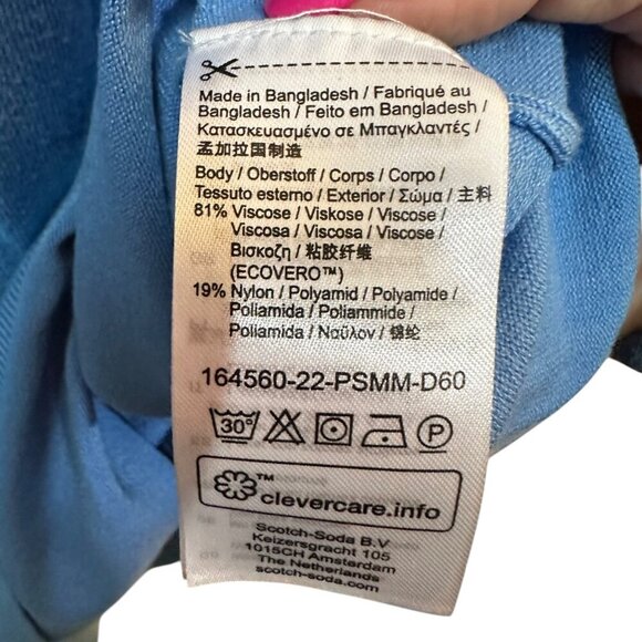 Scotch & Soda Sweater Essential Classic Crewneck Pullover Sky Blue Preppy M - Picture 6 of 6